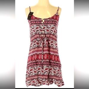 OFFERS OPEN! Boutique Laklook Boho Floral Paisley Strappy Mini Dress Size M NWT
